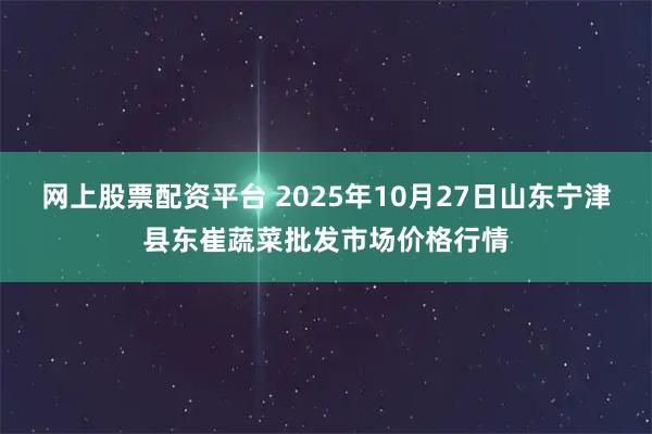 网上股票配资平台 2025年10月27日山东宁津县东崔蔬菜批发市场价格行情
