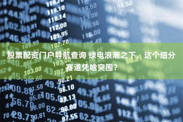 股票配资门户导航查询 绿电浪潮之下，这个细分赛道凭啥突围？