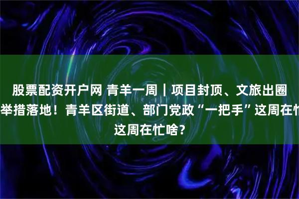股票配资开户网 青羊一周｜项目封顶、文旅出圈、新举措落地！青羊区街道、部门党政“一把手”这周在忙啥？